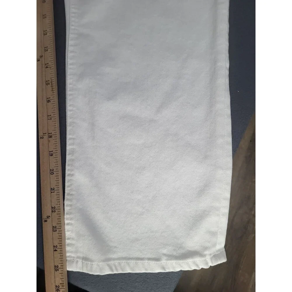 Nautica Women's SZ 16 High Rise White Denim Jeans Cropped Ankle - Picture 6 of 9